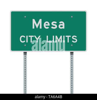 Mesa city United States of America - Vector Illustration Of The Mesa City Limits Green Road Sign Ta6a4b 