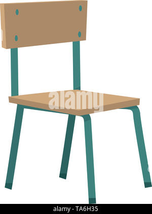 school chair with a wooden backrest and a seat Stock Photo