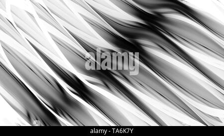 Flowing waves overlay, computer generated abstract intensity map, black and white, 3D rendering Stock Photo