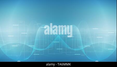 Vector Abstract Technoloty internet connection communication background concept. Stock Vector