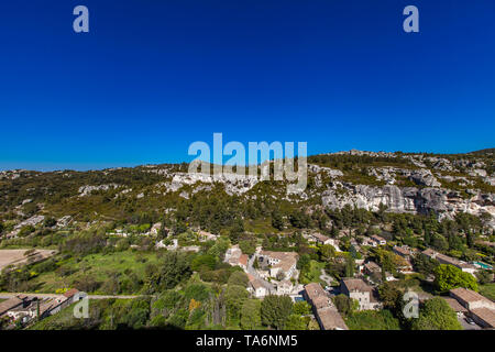 View of Alpilles mountain from Les Baux de Provence, France Stock Photo