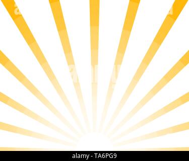 Half Sun Rays retro background, yellow colored sunburst stylish. Shine Summer pattern Eps 10. Vector starburst illustration Stock Vector