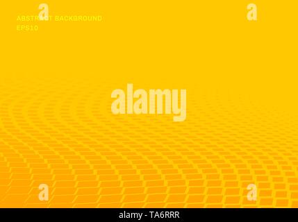 Abstract gradient yellow squares wave pattern halftone horizontal background pop art style. You can use for Design elements presentation, banner web,  Stock Vector