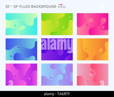 Set of beautiful dynamic shapes and vibrant gradient color background. Template design for cover brochure, poster, flyer, leaflet, banner web, annual  Stock Vector