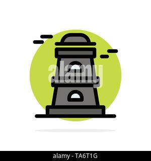 Observatory, Tower, Watchtower Abstract Circle Background Flat color Icon Stock Vector