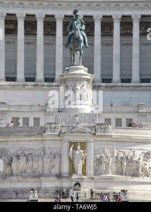 ROME, ITALY - July 23, 2017: Vittoriano or Altar of the Fatherland - Palace of Venice and monument of Victor Emmanuel - first ruler of united Italy Stock Photo