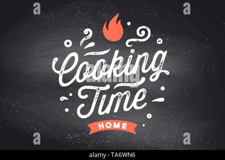 Timing Kitchen Logo Cooking Time. Kitchen poster. Kitchen Wall Decor, Sign, Quote Stock ...