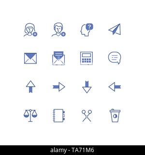 Business and social media - line design style icons set Stock Vector
