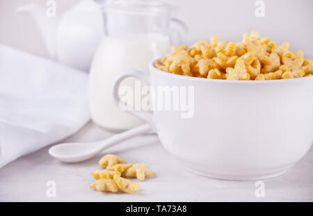 Bowl of cereal milk bottle Cut Out Stock Images & Pictures - Alamy