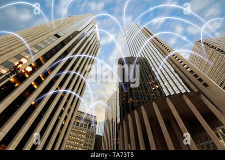 Conceptual image of digital data flowing Stock Photo