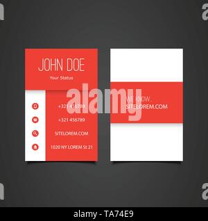 Abstract Colorful Modern Styled Vertical Business Card Template Creative Design, Back and Front Side - Illustration in Freely Editable Vector Format Stock Vector