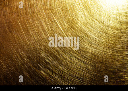 flat brushed brass texture with random pattern and light reflection Stock Photo