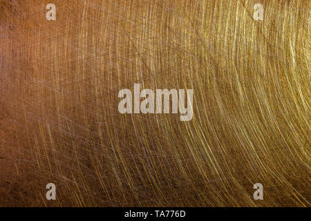 flat brushed brass texture with random pattern and light reflection Stock Photo