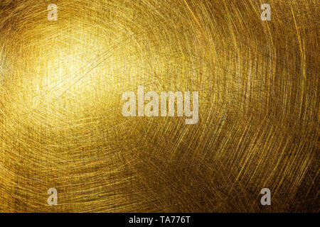 flat brushed brass texture with random pattern and light reflection Stock Photo
