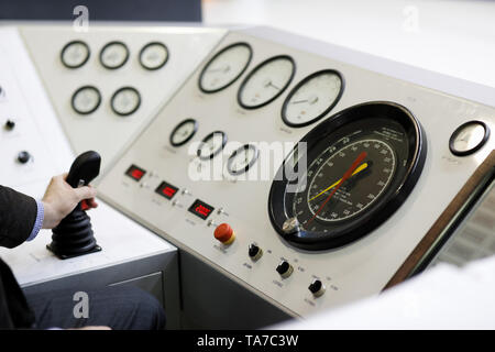 Control panel drilling rig with manometer Stock Photo - Alamy