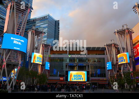 XBOX PLAZA, Microsoft Theater in front of the Staples Center, downtown of Los Angeles - California Stock Photo