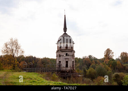 Bell tower in Cathedral of the Ascension of the Lord. Spaso-Sumorin Monastery. Totma. Vologda Region. Russia. Stock Photo