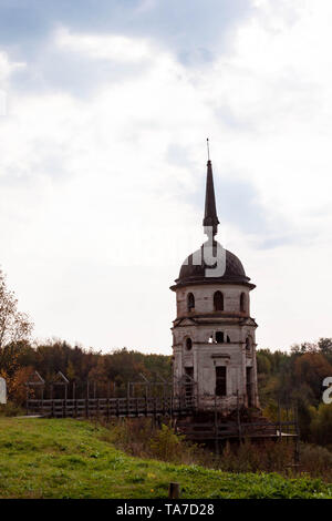 Bell tower in Cathedral of the Ascension of the Lord. Spaso-Sumorin Monastery. Totma. Vologda Region. Russia. Stock Photo