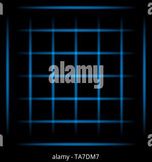 3d blue fading neon light elements, grid on black background. Futuristic abstract pattern. Texture for web-design, website, presentations Stock Vector
