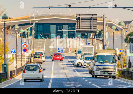 YOKOHAMA, JAPAN, JANUARY - 2019 - Entrance of yokohama international passenger terminal building, yokohama, japan Stock Photo