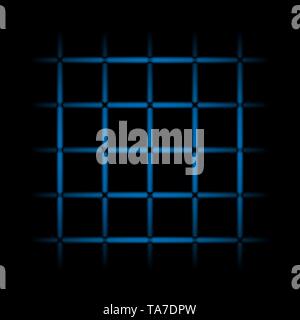 3d blue fading neon light elements, grid on black background. Futuristic abstract pattern. Texture for web-design, website, presentations Stock Vector