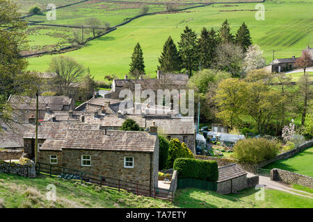 Langthwaite village, in the remote and most northerly Yorkshire Dale Arkengarthdale, near Reeth in Swaledale, UK. Stock Photo