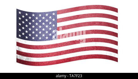 American flag waving,  vintage USA flag Stock Photo
