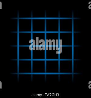 3d blue fading neon light elements, grid on black background. Futuristic abstract pattern. Texture for web-design, website, digital printing Stock Vector