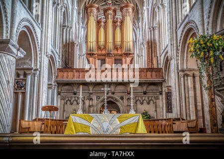 Organ at Norwich Cathedral Stock Photo