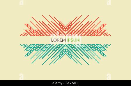 Line art design for invitation, poster, badge, monogram. Elegant luxury design template. Vector illustration. Stock Vector