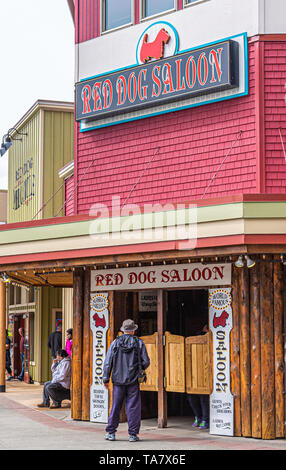 JUNEAU, ALASKA- May 31, 2016:  The City of Juneau is the capital city of Alaska. Juneau's population can increase by roughly 6,000 people from cruise  Stock Photo