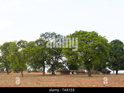 Huts in a Peul tribe village, Savanes district, Boundiali, Ivory Coast Stock Photo