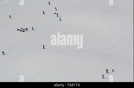 Overview of Austrian ski resort in the Alps of Austria Stock Photo