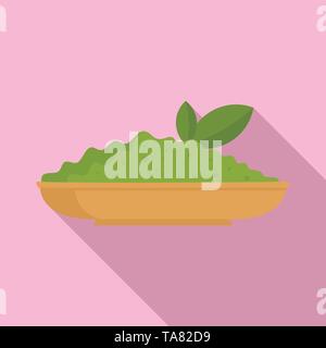Matcha salad icon. Flat illustration of matcha salad vector icon for web design Stock Vector