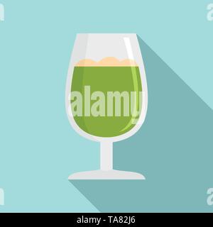 Matcha glass icon. Flat illustration of matcha glass vector icon for web design Stock Vector
