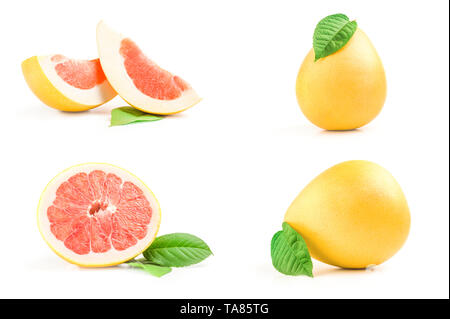 Collection of pummelo on a white background Stock Photo