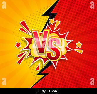 Versus competitive concept in comic style. Stock Vector