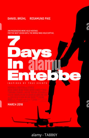 RELEASE DATE: March 16, 2018 TITLE: 7 Days in Entebbe STUDIO: Focus Features DIRECTOR: Jose Padilha PLOT: Inspired by the true events of the 1976 hijacking of an Air France flight en route from Tel Aviv to Paris, and the most daring rescue mission ever attempted. STARRING: Poster Art. (Credit Image: © Focus Features/Entertainment Pictures) Stock Photo