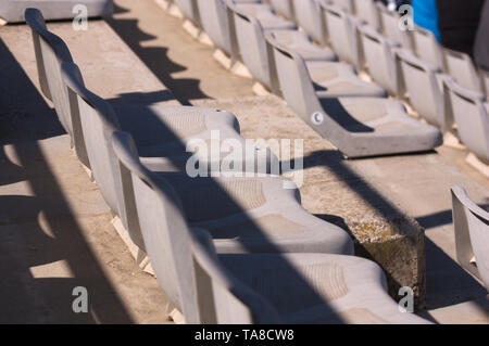Outdoor seating in an outdoor seating where the public sees various events Stock Photo