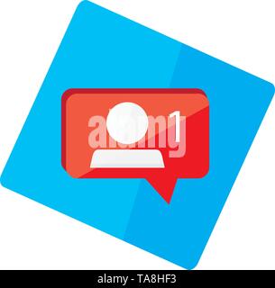 Isolated friend request on a sticker Stock Vector