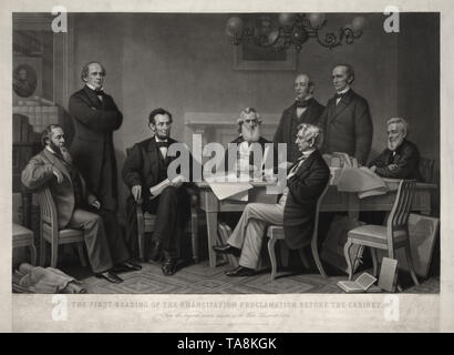 The First Reading of the Emancipation Proclamation before the Cabinet, Stock Photo