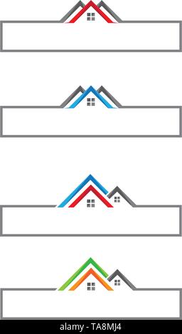 Real Estate , Property and Construction Logo design Stock Vector