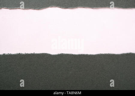Gray paper torn ripped strip white background Stock Photo