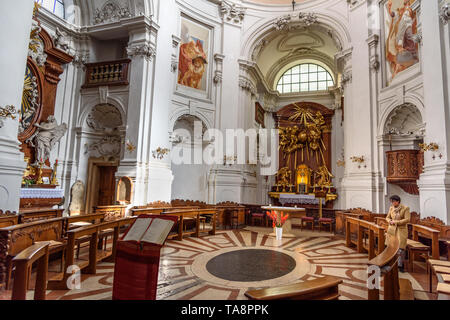 Salzburg, Austria - October 29, 2018: Interior of Holy Trinity Churchin in Salzburg Stock Photo