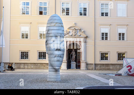 Salzburg, Austria - October 30, 2018: Marble sculpture Awilda in Dietrichsruh in complex of University of Salzburg Stock Photo