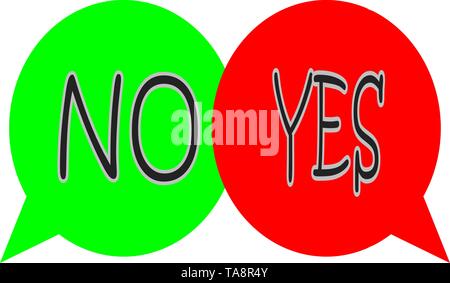 no and yes word in bubble balloon during chat Stock Vector