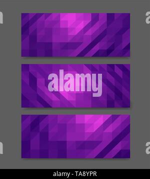 Low poly banners set polygonal tags design advertising mock up copy space cards with shadow Stock Vector