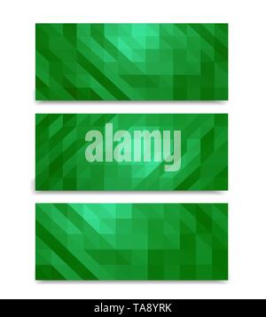 Low poly banners set polygonal tags design advertising mock up copy space cards with shadow Stock Vector