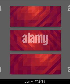 Low poly banners set polygonal tags design advertising mock up copy space cards with shadow Stock Vector