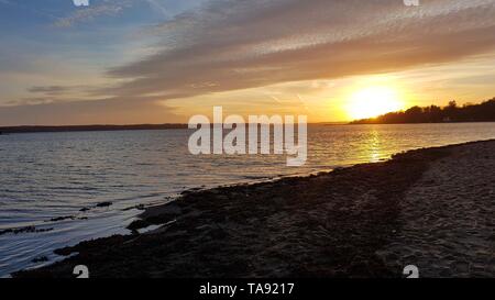 Sunset in Kollund in Denmark Stock Photo